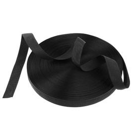 SynHHergyx 50 Yards Nylon Webbing 1 Inch Heavy Duty Nylon Strapping Flat Webbing Strap, Black Durable Nylon Strapping Great for Dog Leash, Backpack, Belt, Indoor or Outdoor Gear Repair