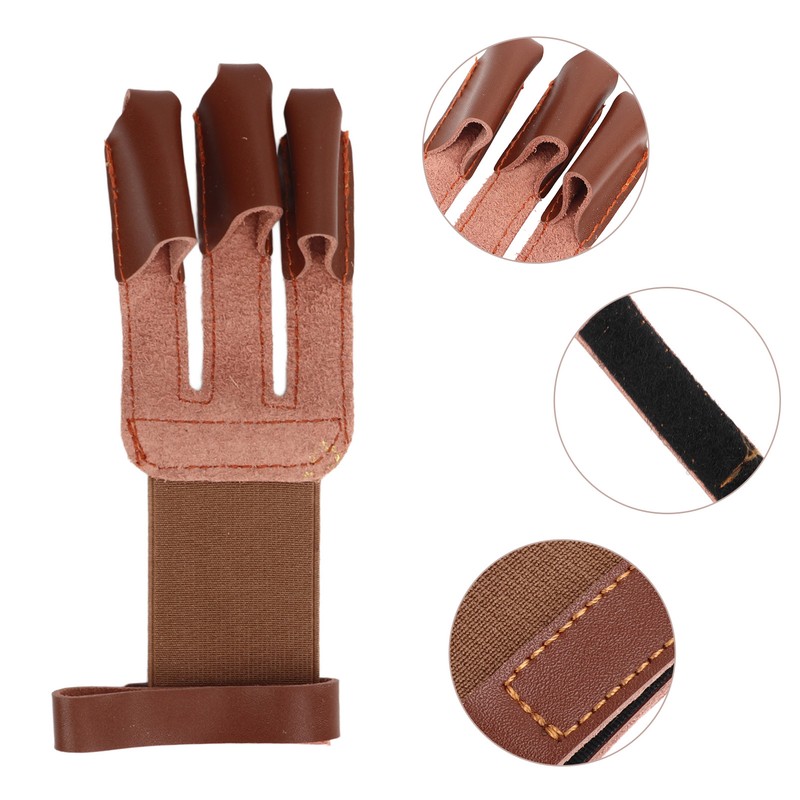 Archery Glove Cowhide Protective 3 Finger Guard Finger Tab Glove