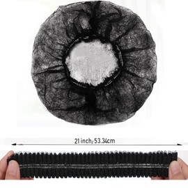 Disposable Bouffant Cap 100 Pcs, 21inch Hair Net, Non-woven Elastic Dust Bouffant Cap Hair Nets for Food Service Workers Kitchen Labs & Beauty Salon Shower Cap for Women