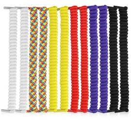 REBECASKYENS 6 Pair No Tye Shoelaces Elastic Curly Stretchy For Kids and Adults - One Size Fits All (Multicolor)