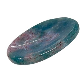 Opalite Crystal Worry Thumb Stone - Natural Healing, Calming, Meditation, Reiki, Stress Relief (Indian Fancy Agate)