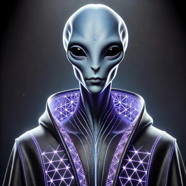 #137 Arcturian alien 10”x10” Gallery Wrapped Canvas. Ready To Hang.