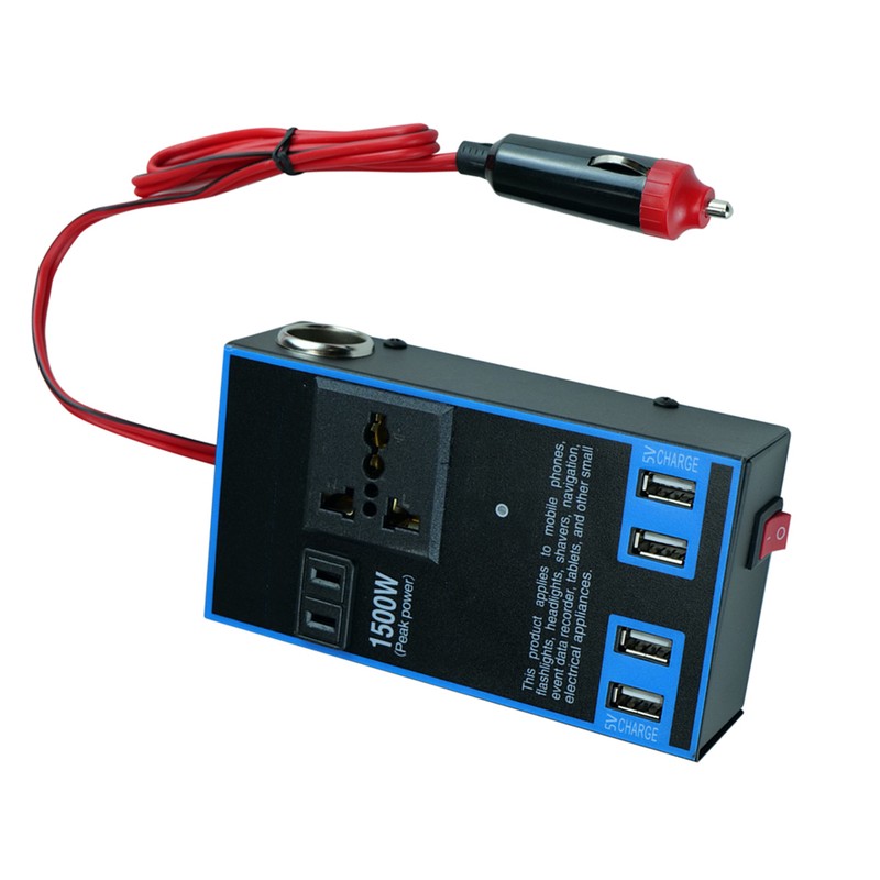 Car Power Inverter 12V 24V to 110V 220V 1500W Multifunctional