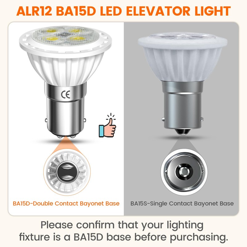 Aluxcia ALR12 BA15D LED Elevator Light - 12V BA15D Frosted