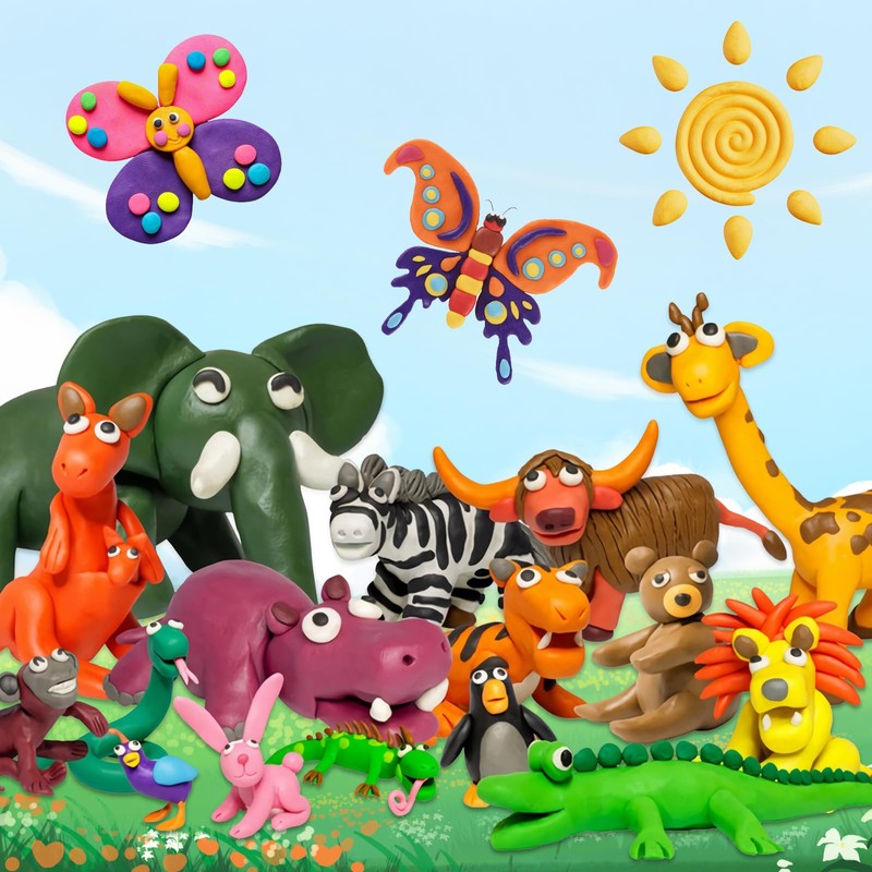 Air Dry Clay 48 Colors，Modeling Clay for Kids, with 3