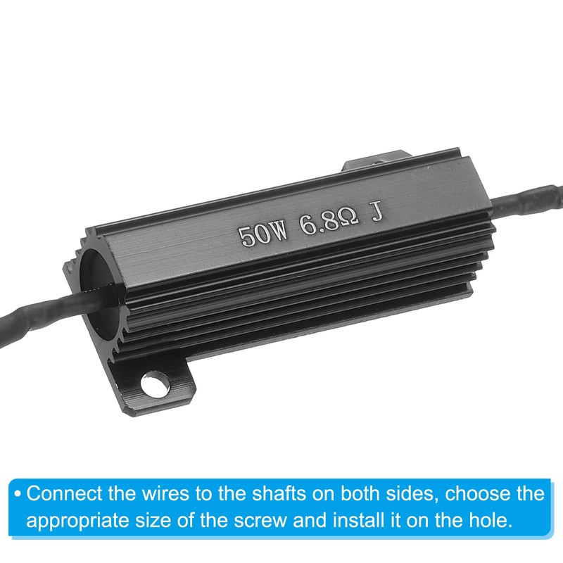 PATIKIL 50W 6.8 Ohm Aluminum Shell Resistor, 4Pcs Aluminum Housing