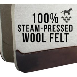 PROFESSIONAL'S CHOICE 100% Steam-Pressed Wool Felt Saddle Pad | Western Moisture & Sweat Wicking Saddle Pad with Soft Felt Bottom, Tan, 31" x 32" x 3/4"