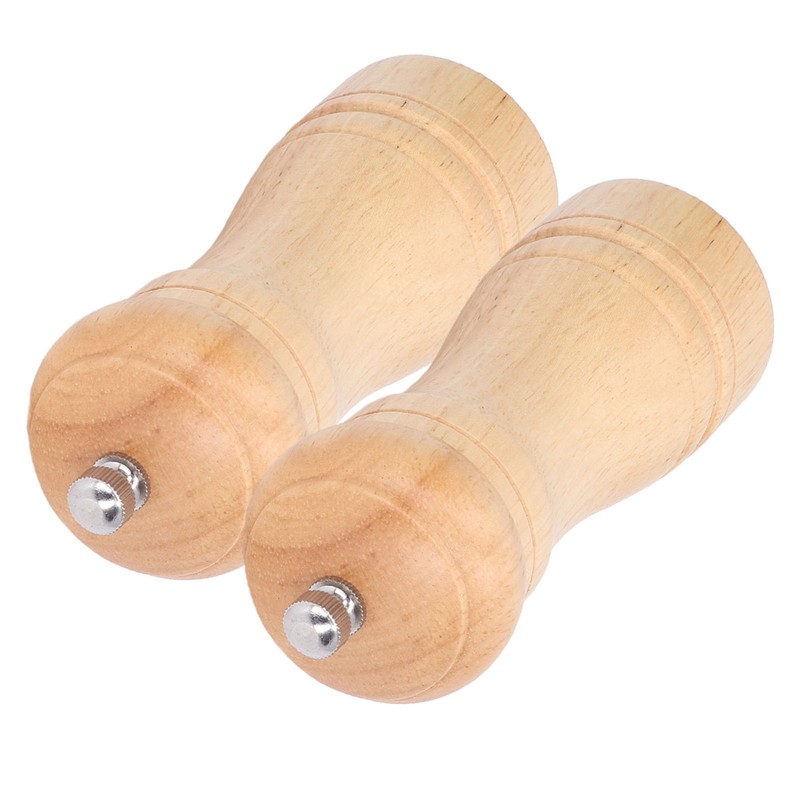 2pcs Wood Salt and Pepper Grinder Adjustable Coarseness Wooden Pepper