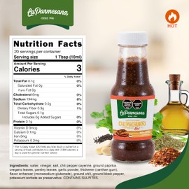La Parmesana Hot Chimichurri Sauce 300 ml (10.6 fl oz) - Spicy Argentine Herb & Chili Sauce - Ready to Use.
