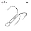 PATIKIL Pack of 20 2# Treble Fishing Hooks 1.02 Inch