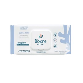 Soft Wipes 72-Pack Clean & Protect Baby's Face, Body and Buttocks from Birth by Biolane Expert | Hypoallergenic for Sensitive Skin | Fragrance Free