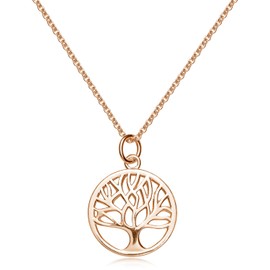 MATERIA by Matthias Wagner Women's Tree of Life Necklace 925 Sterling Silver 38-43 cm, Sterling Silver