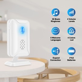 Cruxer Motion Sensor Doorbell for Business When Entering Door Sensor Motion Sensor Door Chime Indoor for Home Office, Sensor Alarm Prevention Fall Alert Devices for Elderly 1 Sensor 1 Receiver