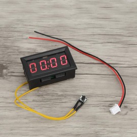 YB27T LED Car Clock, Stylish Upgrade Your Cars Appearance, Wide Range 4.5-30V Input Voltage for Cars/Boats/Planes ABS Red/Green/Blue (Red)