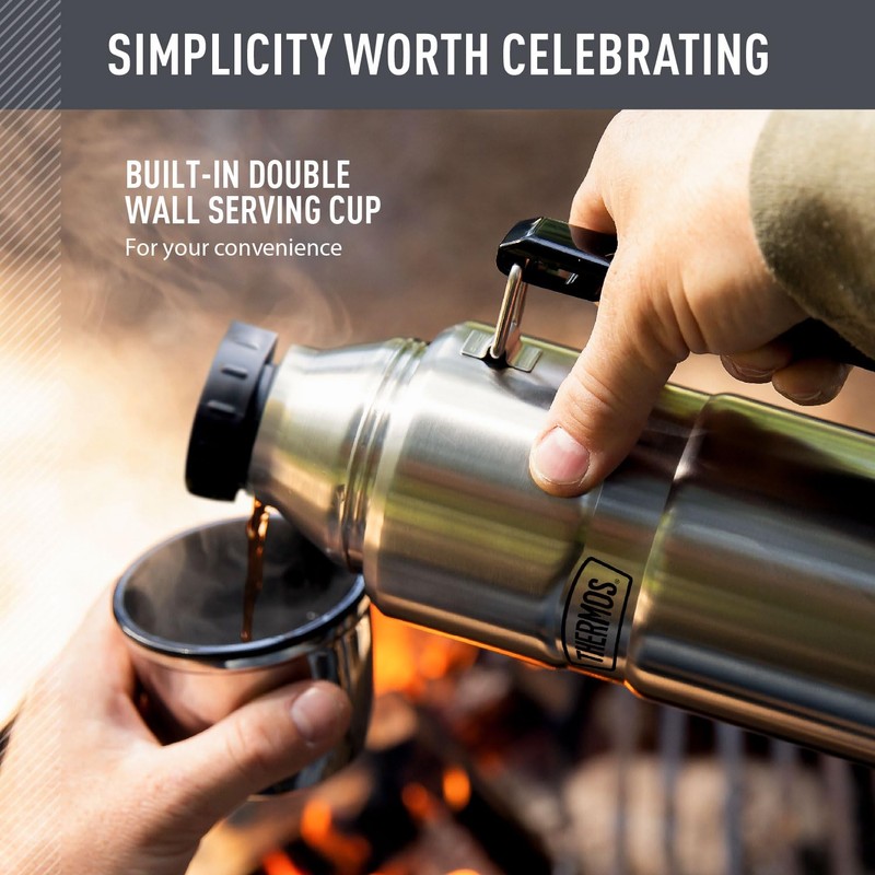 THERMOS Stainless King Vacuum-Insulated Beverage Bottle, 40 Ounce, Rustic Red