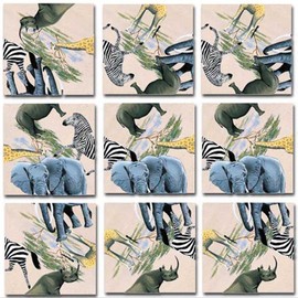 B. Dazzle - Serengeti 9 Piece Scramble Square Puzzle - Challenging Brain Teaser for Children & Adults-Boosts Cognitive Function & Problem Solving