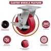 Syrantion 5 Inch Polyurethane Tread Caster Wheels Heavy Duty,Capacity 800-3200LB