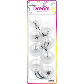 Dream World Ponytail Holder 40 MM Bead Clear 4 Piece Pack