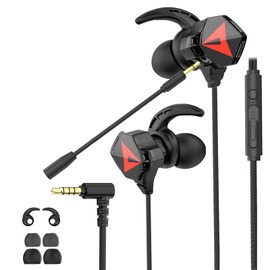 BlueFire 3.5mm Gaming Headphones with Noise-Cancelling Mic, Stereo Gaming Earbuds PC Gaming Earphone with Microphone & Volume Control for PC Phone(Black)
