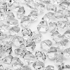 PMLAND 3Lbs Clear Acrylic Ice Rocks – 550 Pieces Bulk Decorative Fake Crushed Ice Gems for Vases Wedding Centerpieces Table Scatter Crafts & Aquarium Decor