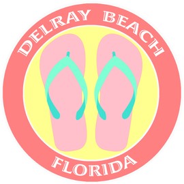 Athena Brands Flip Flops Delray Beach Florida - Car Truck Window Bumper Graphics Sticker Decal - Lobster Claw Red