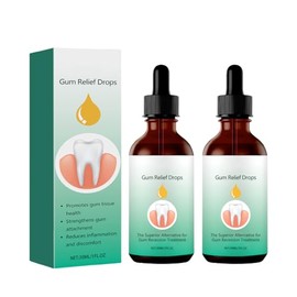 2PCS Gotas para el Crecimiento y Reparación de Encías - Gotas para el Cuidado Bucal - Tratamiento de Atrofia Periodontal - Reparación de Las Encías - Cuidado Bucal Intensivo - Fórmula Avanzada