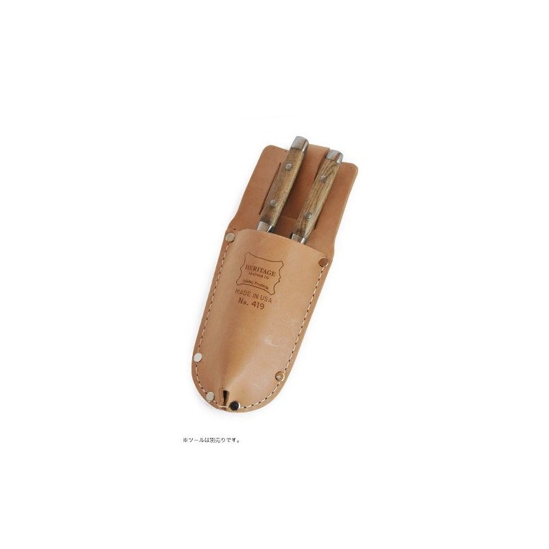 HERITAGE LEATHER GARDNER'S PRUNER AND TOOL HOLDER W3.1 x H9.4