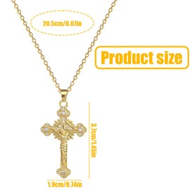 LQIOACU Damen Gold Kreuz Kette, Kreuzkette, Kreuz Kette Gold, Damen Zirkonia Kreuz Anhänger, Hypoallergene 18K Vergoldete Kette, Modeschmuck für Frauen Mädchen Geschenk, 1 Stück