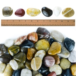 5 lbs Approx. 38 River Rocks Stones for Plants Pebbles for Indoor Plants | Aquarium Fish Tank Rocks | Polished Decorative Rocks for Vases (2-3 Inches)