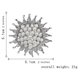 FAIRYGATE Pearl Brooch Women Crystal Brooches Vintage Clothes Bags Decorative Lapel Pin or Wedding Elegant Shiny Breastpin, B4009