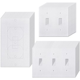Tondiamo 60 Pieces Wall Plate Insulation Gasket - White EVA Foam - One, Double, Triple Gang Switches & Outlets - Weatherproof Insulating Foam Switch Sealer