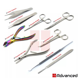 Medentra Professional Toe nail Removal Set Podiatry Nipper Cutter Nail Surgery Tools Kit