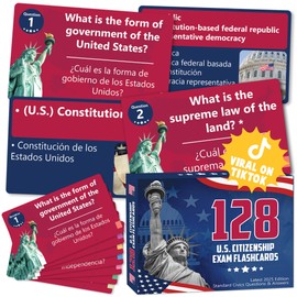 BOOPZILLA US Citizenship Flash Cards 2026, 128 USCIS Civics Test Questions