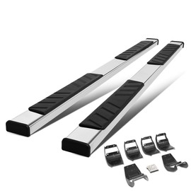 Auto Dynasty 5 Inches Side Step Nerf Bar Running Boards Compatible with Ford F-150 F-250 F-350 Super Crew Cab 15-22, Stainless Steel, Polished Chrome