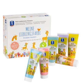 Feuchtmann My Favourite Colour Pastel Edition - Colour Set 6 x 75 g Finger Paints in Tubes, Skin-Friendly Water Based Finger Paint, Washable Paint (from 2 Years)
