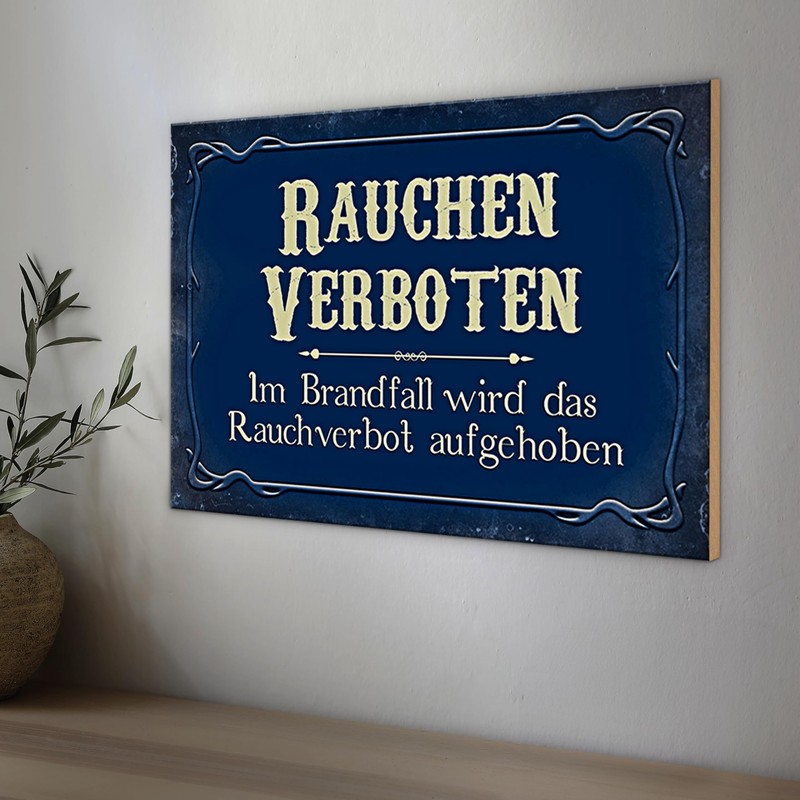 Rauchen Verboten Schild | Vintage-Design | Ideal für Büros und
