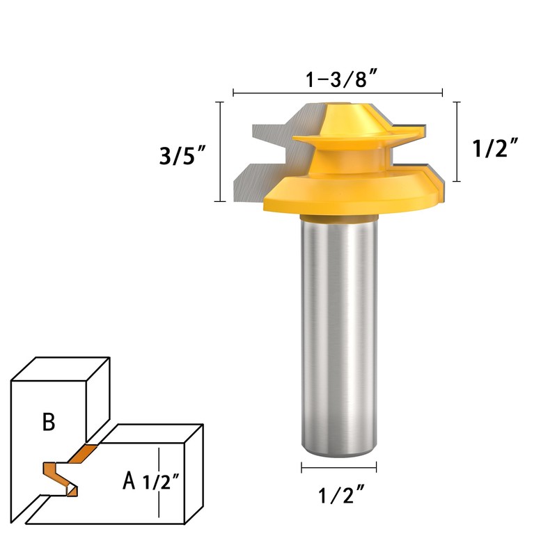 1/2" Shank 45 Degree Lock Miter Router Bit Joint Router