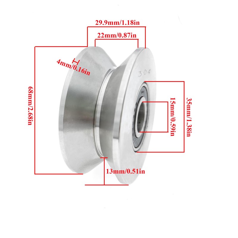 3in V Groove Wheel 304 Stainless Steel Rolling Gate Wheels