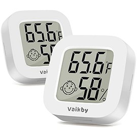Vaikby Indoor Thermometer 2Pack, Humidity Gauge Meter Digital Hygrometer Room Thermometer for Home, Hight Accurate Temperature and Humidity Monitor, Large LCD Display Fahrenheit or Celsius