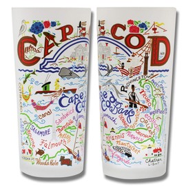 catstudio Cape Cod Drinking Glass | Geography Inspired Artwork Printed on a Frosted Cup