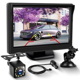 Podofo HD Reversing Camera and 4.3 Inch LCD Monitor Kit, IP68 Waterproof, Night Vision Rear View Camera Reverse Camera Kit for Van,Car,Truck,Pickup,SUV