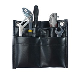 KUNN Firefighter 4-Pocket Tool Pouch Inside Turnout Coat Bunker Pocket Durable Tool Organizer Pocket with 2-Eyelet,Black