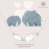 BlingGem Elephant Necklace for Women Sterling Silver 2 Elephants Symbol