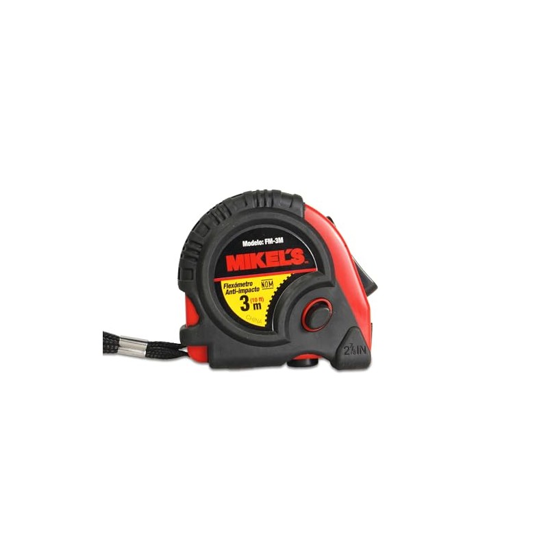 MIKELS FM-3M Flexómetro Anti-Impacto 3 mts