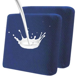 Elehealthy Waterproof Couch Cushion Cover Stretch Jacquard Sofa Cover 2 Seater Outdoor Cushion Couch Slipcover Elastic Patio Chair Cushion Patio Furniture Cover Protector (2PCS, Navy Blue)