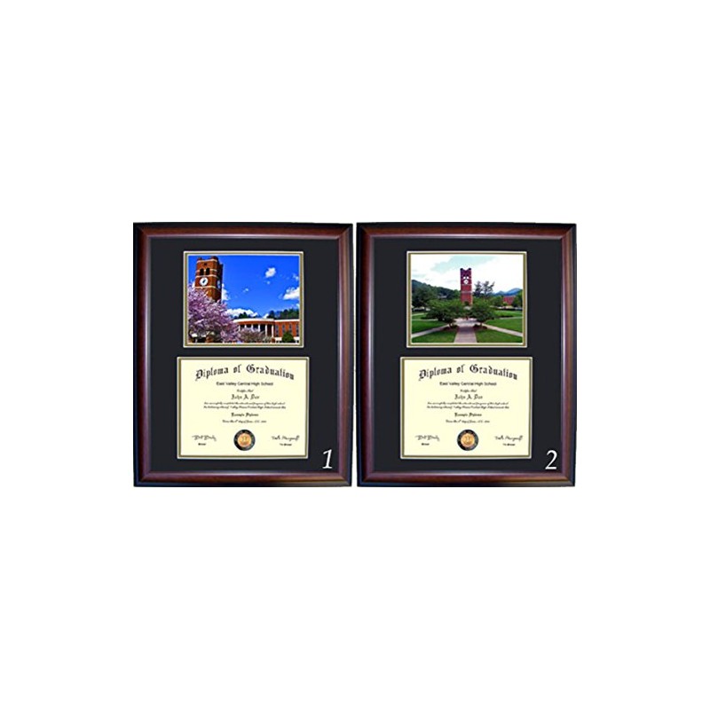 Western Carolina Diploma Frame - Photo Option #2 - Walnut