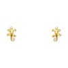 14k Yellow Gold Lizard Stud Earrings with Screw Back