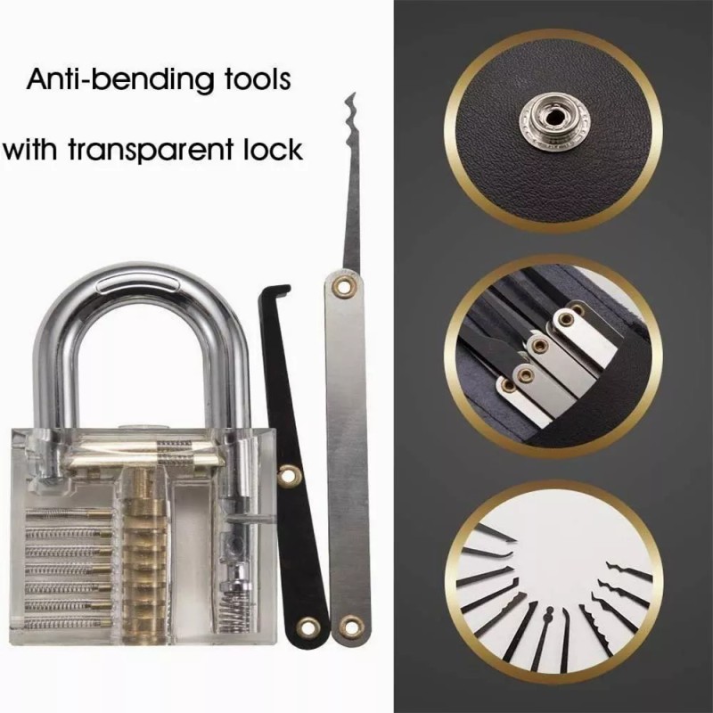 Burkey Kit De Ganzuas Profesionales 15 Pcs/candado/manual/linterna