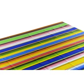 Alux Serape Oilcloth Tablecloth - Blue and Yellow - Plastic Vinyl PVC - Mantel de Plastic (55x90in Rectangle)