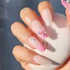 Pearl Ribbon Handmade Nail Tips - Ballerina S / 진주